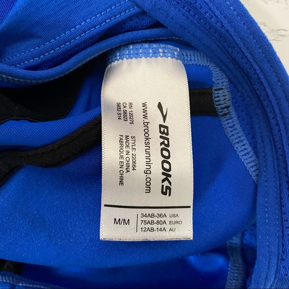 BROOKS Athletic Running Tank Top Racerback Blue Medium - Picture 7 of 9